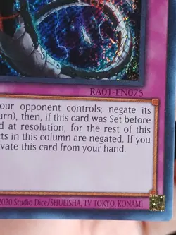 Infinite Impermanence Platinum Secret Rare 1st Edition RA01-EN075 Yugioh - Image 4