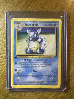Pokemon Wartortle Base Set Uncommon 42/102 English Card 70 HP first edition - Image 1