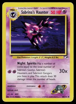 Pokemon Card Gym Heroes Sabrina's Haunter 58/132 Unlimited Uncommon - Image 1