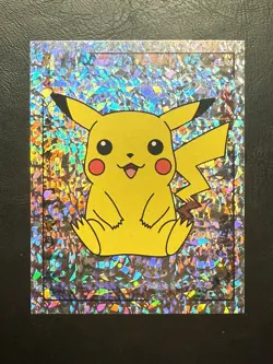 1999 MERLIN POKEMON STICKER #S1 PIKACHU PRISM - Image 1