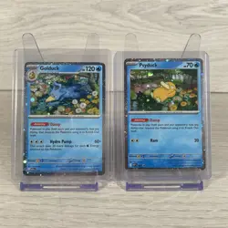 Pokemon TCG Psyduck/Golduck MEP 007/008 Mega Evolution Promo With Protectors - Image 1