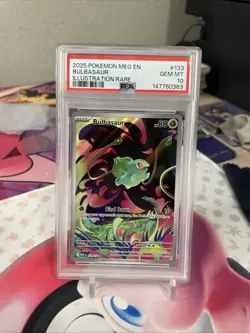 2025 POKEMON MEG EN-MEGA EVOLUTION ILLUSTRATION RARE #133 BULBASAUR PSA 10 - Image 1