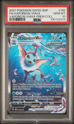 Pokemon Vaporeon VMAX Premium Coll. Full Art Promo SWSH182 PSA 10 Gem Mint - Image 1
