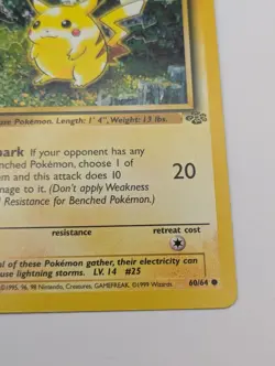 Pokemon 1st Edition Pikachu Jungle 60/64 WOTC 1999 - Image 3
