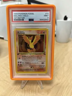 1999 Pokemon Fossil 1st Edition #12 Moltres-Holo PSA 9 - Image 1