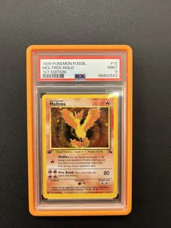 1999 Pokemon Fossil 1st Edition #12 Moltres-Holo PSA 9 - Image 3