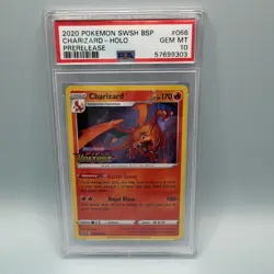 2020 Charizard~Pre Release~Holo Sword & Shield PSA 10 Gem Mint Pokemon TCG - Image 1
