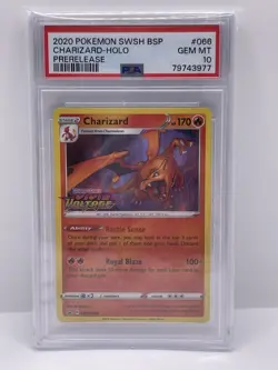2020 Pokemon Black Star Promo Charizard Vivid Voltage Prerelease SWSH066 PSA 10 - Image 1