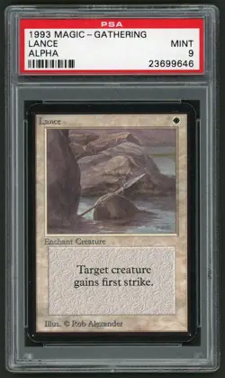 1993 MTG Magic the Gathering Card Alpha Lance PSA 9 TCG G2U - Image 1