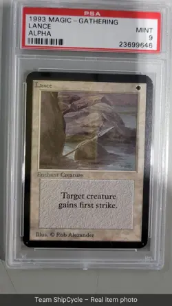 1993 MTG Magic the Gathering Card Alpha Lance PSA 9 TCG G2U - Image 4