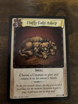 Harry Potter CCG Base Set Card 84/116 Fluffy Falls Asleep TCG trading card - Image 1