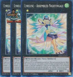 Yugioh! 3x Lyrilusc Assembled Nightingale RA04-EN069 Collector's Rare 1st Ed NM - Image 1