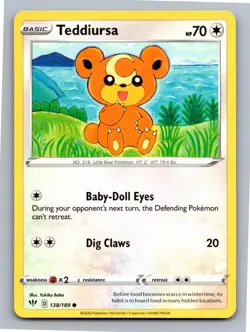 TEDDIURSA 138/189 COMMON DARKNESS ABLAZE POKEMON LP - Image 1