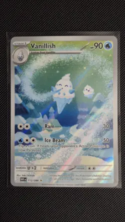 Pokemon TCG Vanillish White Flare Holo Card Illustration Rare 112/086 Mint - Image 1