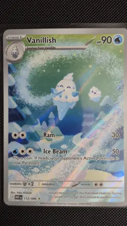 Pokemon TCG Vanillish White Flare Holo Card Illustration Rare 112/086 Mint - Image 2