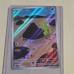 Pokemon Larvitar Illustration Rare Holo 203/197 SV03 Obsidian Flames Card - Image 1
