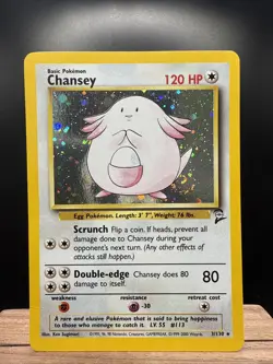 Pokemon TCG Base Set 2 Chansey Holo Card 3/130 Swirl - Image 1