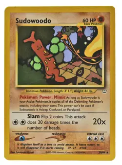 Sudowoodo 26/64 Rare Non Holo Neo Revelation Pokemon Card NM+ With Tracking 1a - Image 1