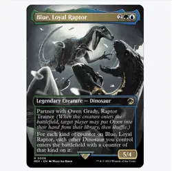 Magic: The Gathering Blue, Loyal Raptor FOIL Jurassic World Rare #0008 - Image 2