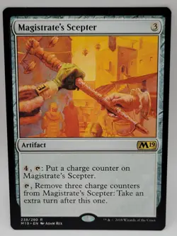 Magistrate’s Scepter M19 Rare MTG Artifact Extra Turn Combo Commander EDH NM - Image 1