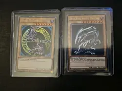 QCR Blue-Eyes White Dragon Dark Magician Quarter Century Yugioh Original Artwork - Image 1