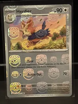 Herdier (Master Ball Reverse Holo) Card 075/086 White Flare Pokemon English - Image 1