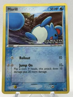 Pokemon Card Ex Delta Species Marill 76/113 2005 Reverse Stamped Holo - Image 1