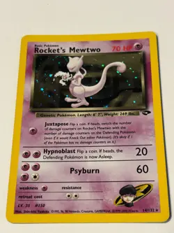 Pokemon Rocket's Mewtwo Gym Challenge 14/132 Holo Card MP - Image 3