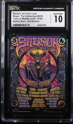 Sauron, The Dark Lord Mythic Rare Borderless Poster Non-Foil CGC 10 GEM MINT - Image 1