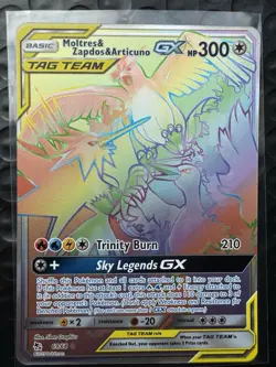 Pokemon TCG Card Moltres Zapdos & Articuno Tag Team GX 69/68 Hidden Fates - Image 1