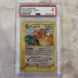2002 Pokemon Dragonite Holo Expedition #9/165 PSA 7 - Image 1