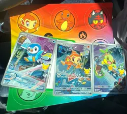 Pokemon 1st Partner Illustration Collections Turtwig #40 Chimchar #41 Piplup 42 - Image 1