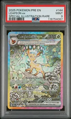2025 POKEMON PRE EN-PRISMATIC EVOLUTIONS #144 LEAFEON EX PSA 9 - Image 1