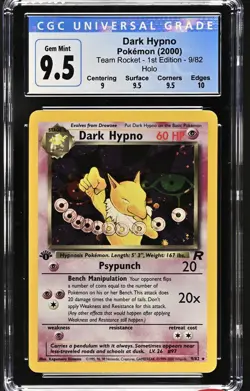 2000 Pokemon Team Rocket 1st Edition Holo Dark Hypno CGC GEM MINT 9.5 (NOW 10) - Image 1