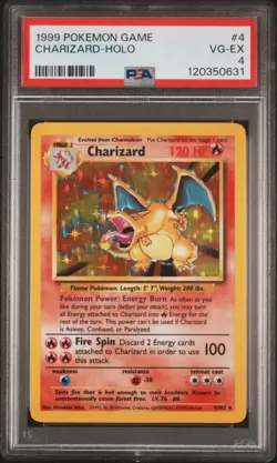 1999 POKEMON GAME #4 CHARIZARD-HOLO PSA 4 - Image 1