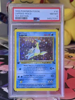 1999 Pokemon Fossil Lapras- Holo 1st Edition #10 psa 8 - Image 3