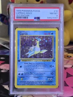 1999 Pokemon Fossil Lapras- Holo 1st Edition #10 psa 8 - Image 5