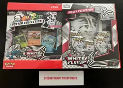 POKEMON WHITE FLARE BINDER & UNOVA POSTER COLLECTION 2-PACK BUNDLE SEALED - Image 1