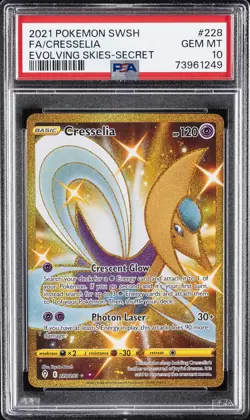 2021 POKEMON SWORD & SHIELD EVOLVING SKIES SECRET #228 FULL ART/CRESSELIA PSA 10 - Image 1