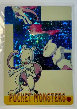 MEWTWO Pocket Monsters Pokemon Japanese Anime Vending Prism Sticker Holo Rare NM - Image 1