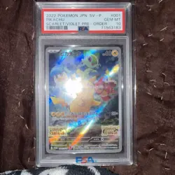 2022 POKEMON JPN SV-P PIKACHU #001 SCARLET/VIOLET PRE-ORDER HOLO PSA GEM MT 10 - Image 1