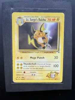 Pokemon TCG Lt. Surge's Raichu Gym Heroes Rare 28/132 Regular English MP - Image 1
