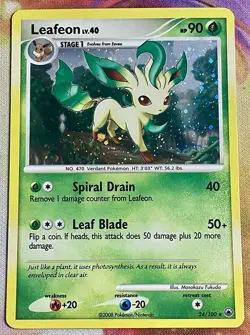 Pokemon TCG Leafeon Holo Diamond & Pearl Majestic Dawn 24/100 - Image 1