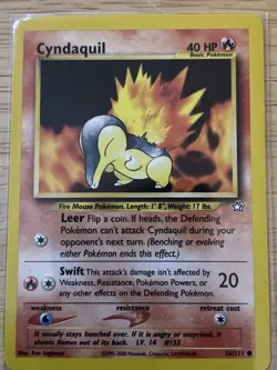 Pokemon TCG Cyndaquil Basic Neo Genesis 56/111 Common Regular 2000 English - Image 1