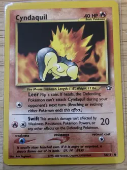 Pokemon TCG Cyndaquil Basic Neo Genesis 56/111 Common Regular 2000 English - Image 2