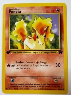 Ponyta 64/82 Common Team Rocket 1st Edition WOTC Pokemon LP - Image 1