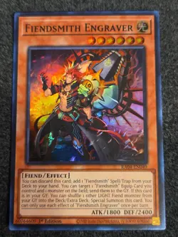 Fiendsmith Engraver RA04-EN049 Yu-Gi-Oh! QC Stampede Super Rare 1st Edition NM - Image 1