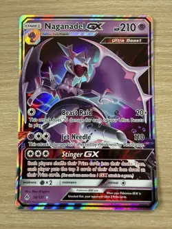 Pokemon Card Naganadel GX 56/131 Forbidden Light Half Art Holo Rare - NM - Image 1