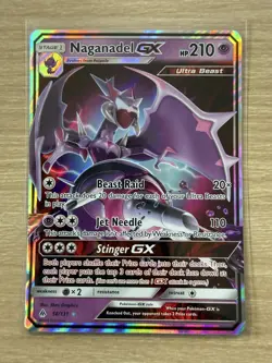 Pokemon Card Naganadel GX 56/131 Forbidden Light Half Art Holo Rare - NM - Image 3