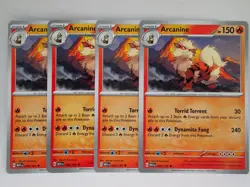 4x Arcanine 059/165 English 151 Regular Uncommon Pokemon Card Playset - Image 1